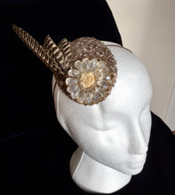 Load image into Gallery viewer, Pheasant and sequin headpiece.