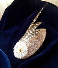 Load image into Gallery viewer, Pheasant and sequin headpiece.