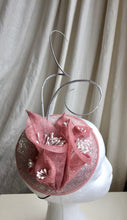 Load image into Gallery viewer, Dusky pink and silver lily headpiece.