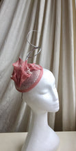 Load image into Gallery viewer, Dusky pink and silver lily headpiece.