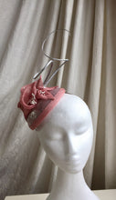 Load image into Gallery viewer, Dusky pink and silver lily headpiece.