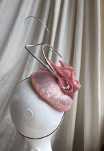 Load image into Gallery viewer, Dusky pink and silver lily headpiece.
