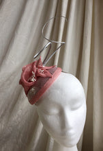 Load image into Gallery viewer, Dusky pink and silver lily headpiece.