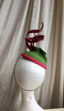 Load image into Gallery viewer, Green felt and Hot Pink Headpiece