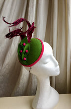 Load image into Gallery viewer, Green felt and Hot Pink Headpiece