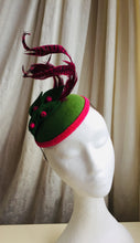 Load image into Gallery viewer, Green felt and Hot Pink Headpiece
