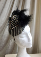 Load image into Gallery viewer, Stud and feather rock chick headpiece.