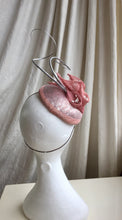 Load image into Gallery viewer, Dusky pink and silver lily headpiece.