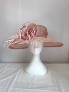 10- Pale pink fabulous feather hat.