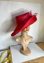 Load image into Gallery viewer, 1-Large Brimmed Pink and orange statement hat