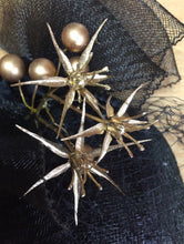 Load image into Gallery viewer, Black and gold vintage inspired headpiece.