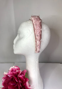 Soft pink rose quartz headband