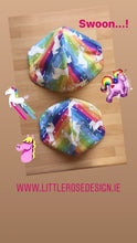 Load image into Gallery viewer, Children’s face mask -Rainbow Unicorns