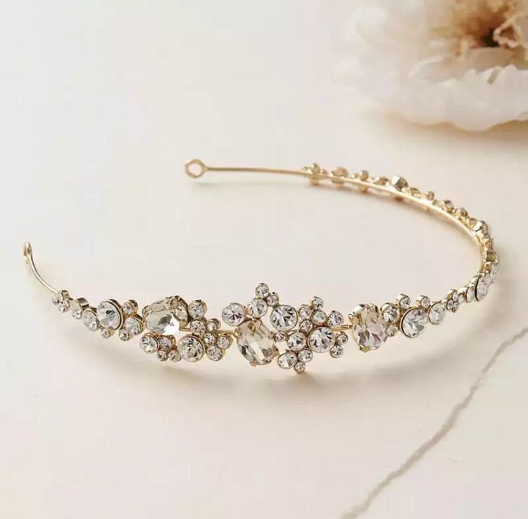 Gold and diamanté tiara