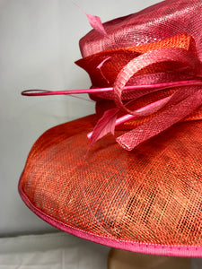 3-Pink and Orange Slanted Crown Hat
